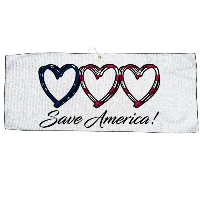 Save America USA Heart Large Microfiber Waffle Golf Towel