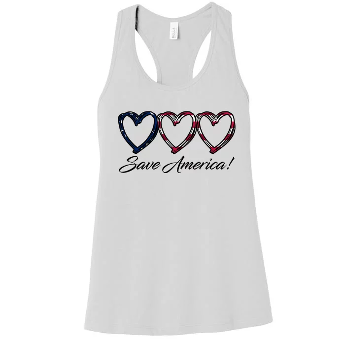 Save America USA Heart Women's Racerback Tank