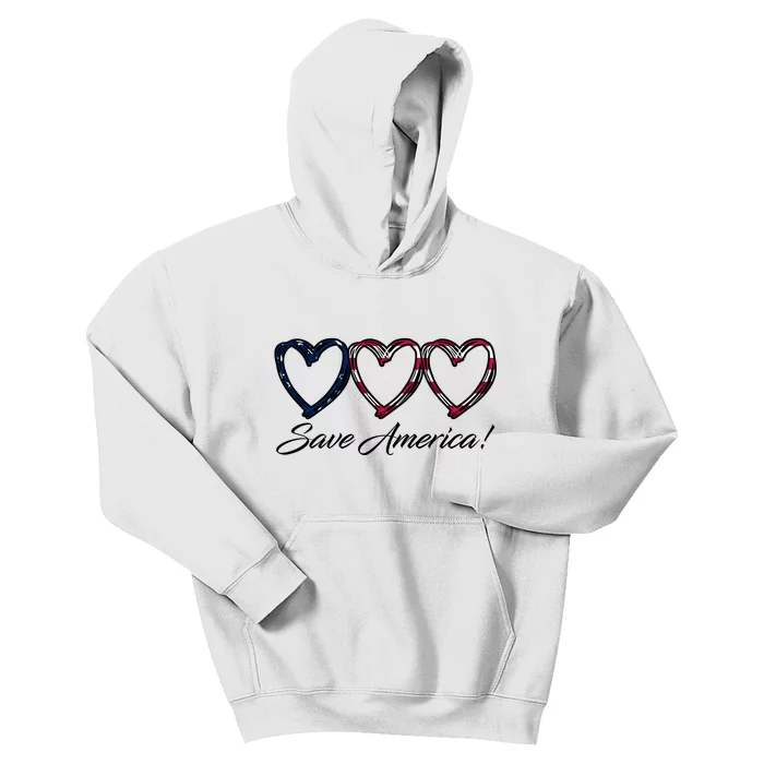 Save America USA Heart Kids Hoodie