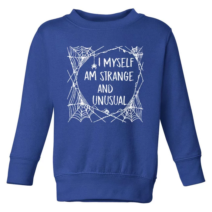 Strange And Unusual Spooky Spider Halloween 80s 90s Fans Sweatshirt Toddler Sweatshirt