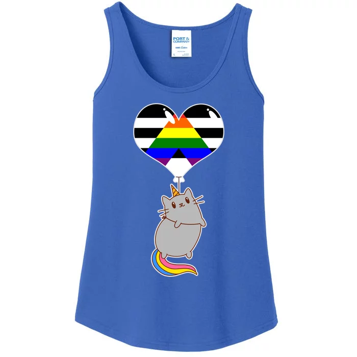 Straight Ally Unicorn Cat Sexual Identity Nonbinary Love Great Gift Ladies Essential Tank