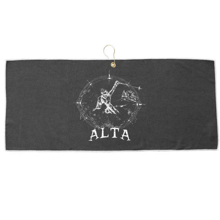 Ski Alta Utah Vintage Retro Snow Sking Large Microfiber Waffle Golf Towel