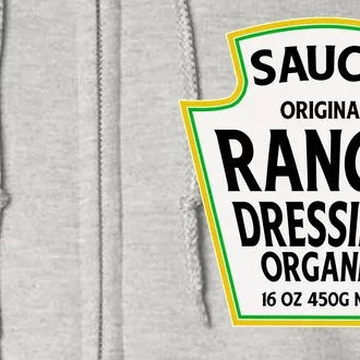 Saucy Original Ranch Dressing Costume Full Zip Hoodie