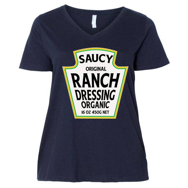 Saucy Original Ranch Dressing Costume Women's V-Neck Plus Size T-Shirt