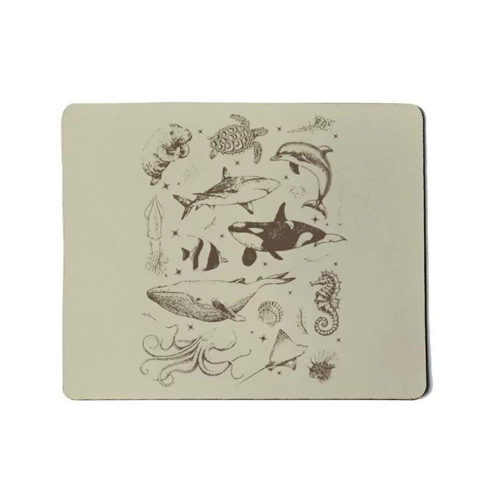 Sea Animal Vintage 90s Tattoo Mousepad