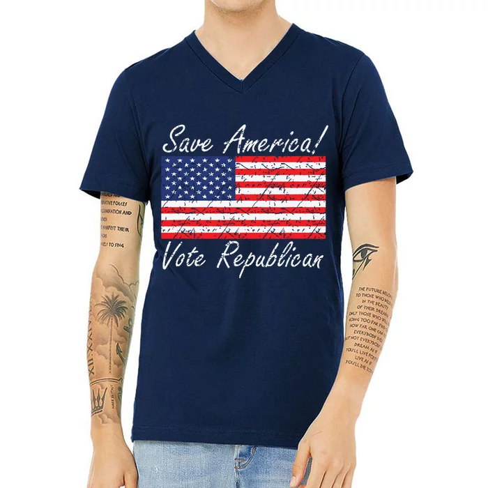 Save America Vote Republican Trump 2024 V-Neck T-Shirt