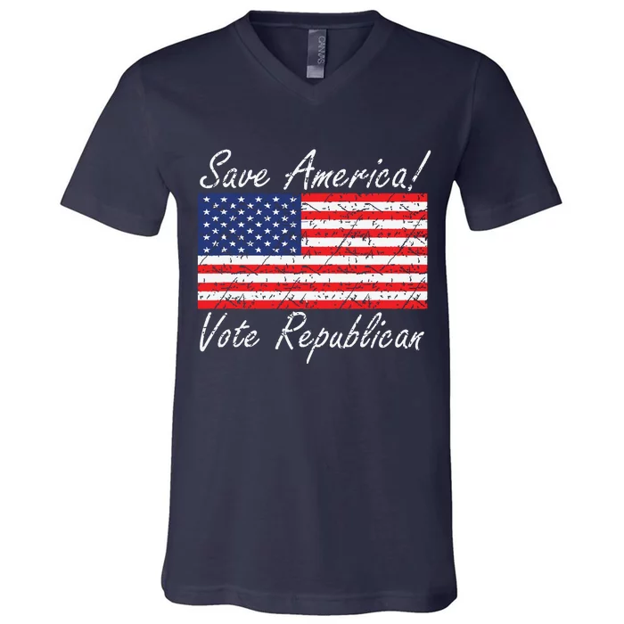 Save America Vote Republican Trump 2024 V-Neck T-Shirt