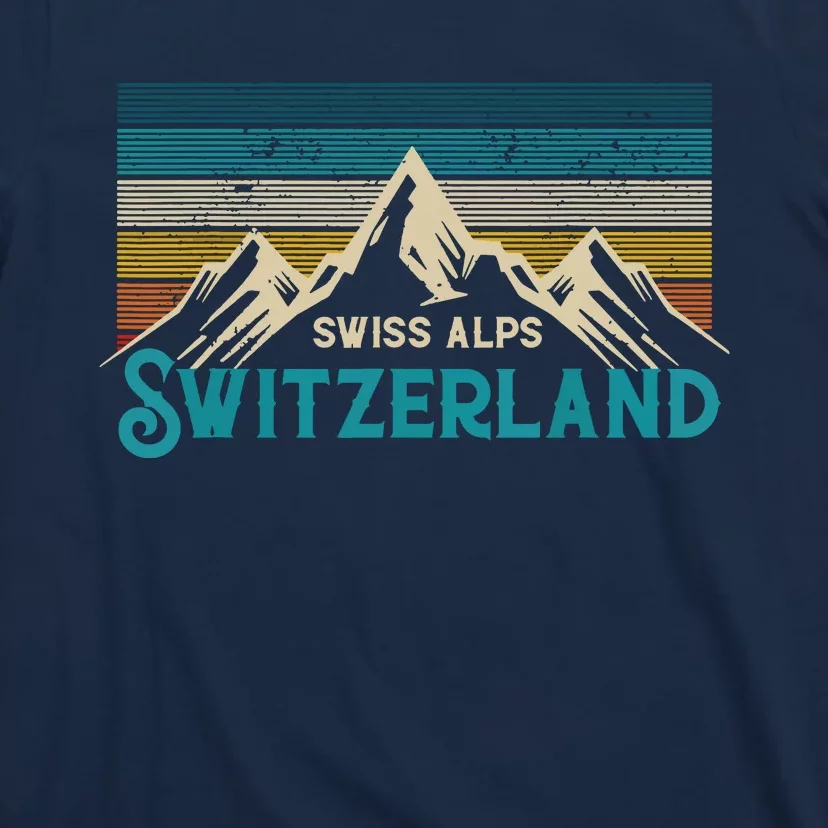 Switzerland Alps Vintage Mountains Swiss Souvenir Gift T-Shirt