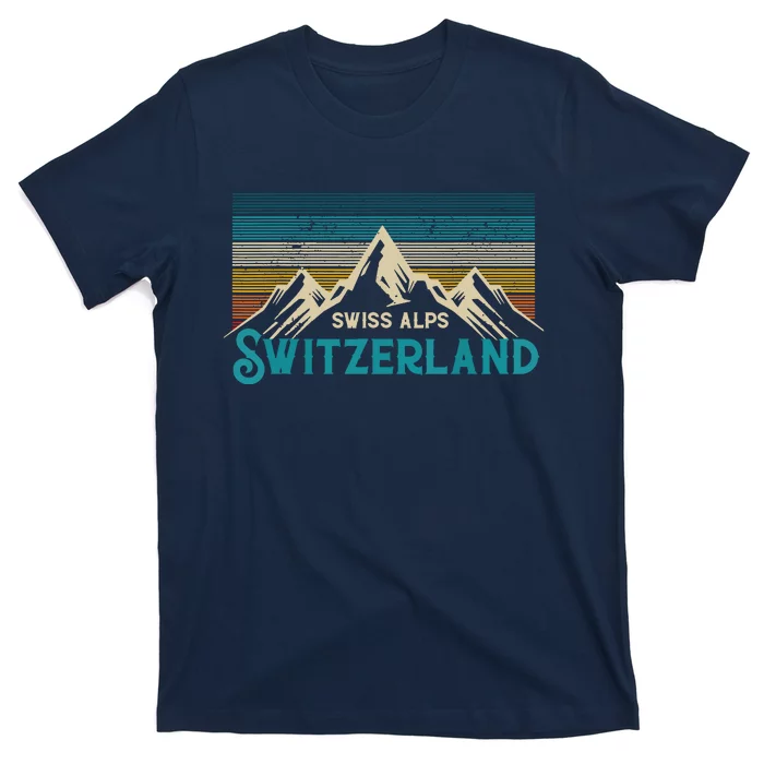 Switzerland Alps Vintage Mountains Swiss Souvenir Gift T-Shirt