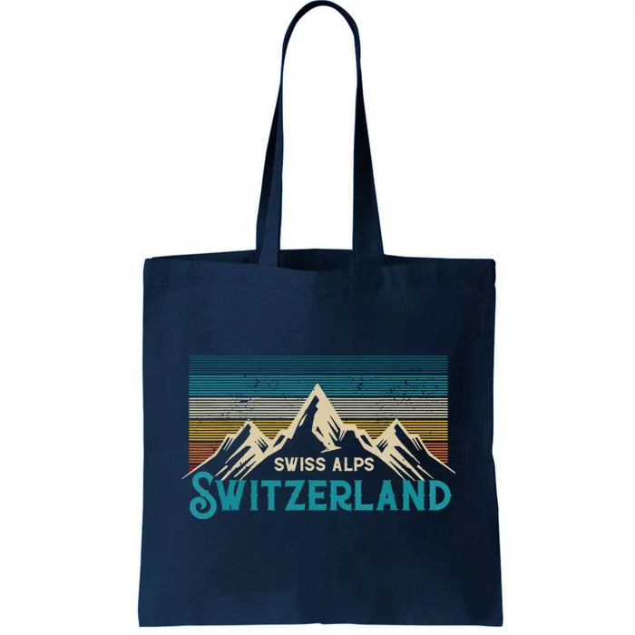 Switzerland Alps Vintage Mountains Swiss Souvenir Gift Tote Bag