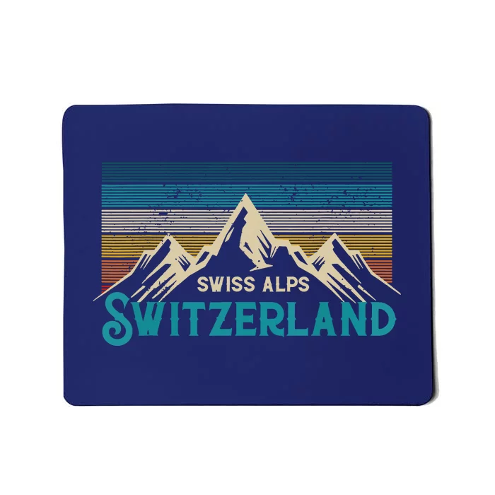 Switzerland Alps Vintage Mountains Swiss Souvenir Gift Mousepad