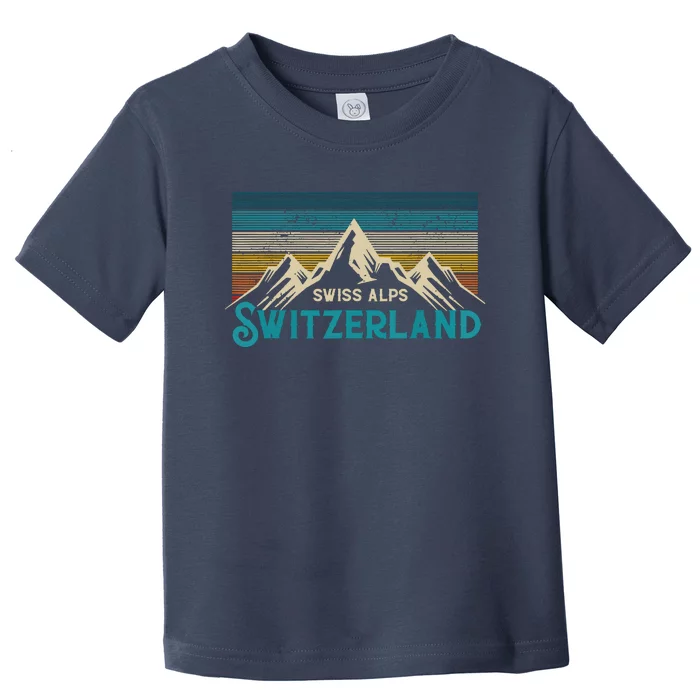 Switzerland Alps Vintage Mountains Swiss Souvenir Gift Toddler T-Shirt