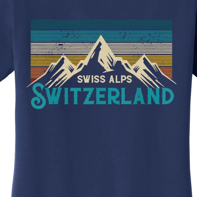 Switzerland Alps Vintage Mountains Swiss Souvenir Gift Women's T-Shirt