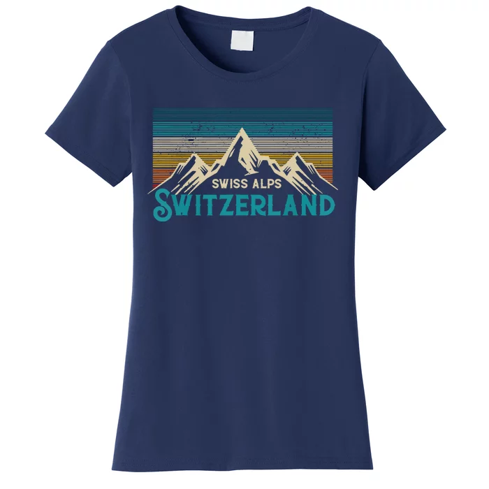 Switzerland Alps Vintage Mountains Swiss Souvenir Gift Women's T-Shirt