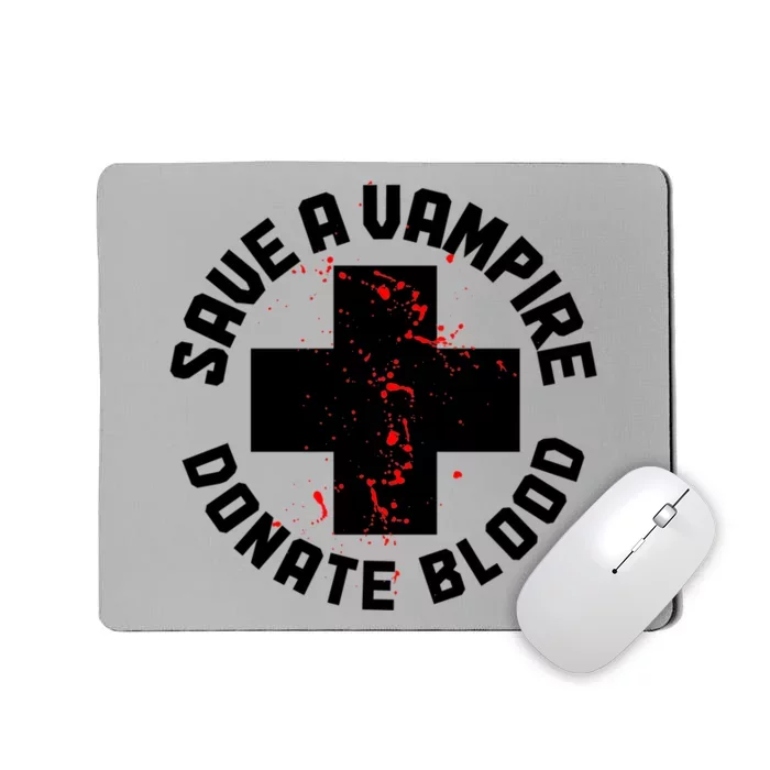 Save A Vampire Donate Blood Funny Nurse Halloween Costume Gift Mousepad