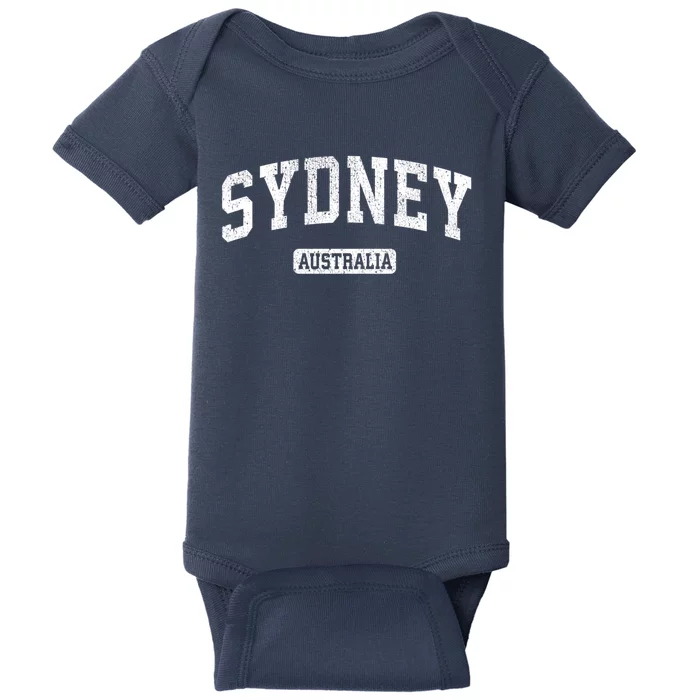 Sydney Australia Vintage Sports Design Long Sleeve Baby Bodysuit