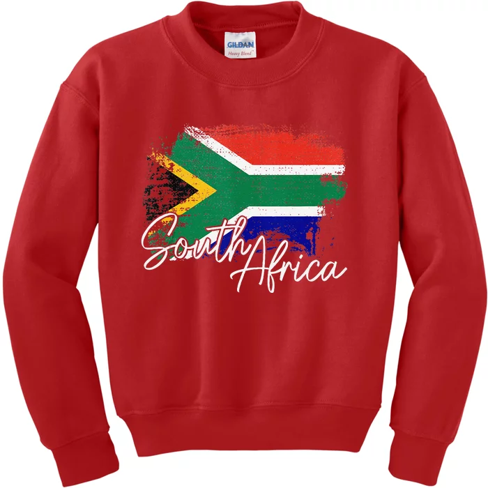 South Africa Vintage Flag South African Pride Roots Kids Sweatshirt