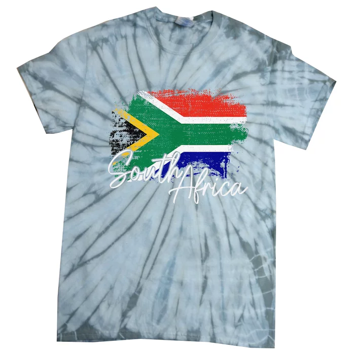 South Africa Vintage Flag South African Pride Roots Tie-Dye T-Shirt