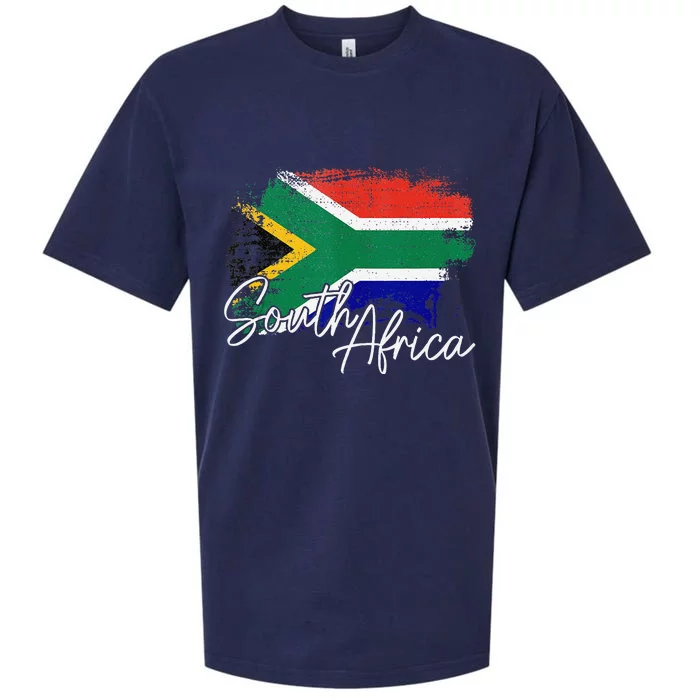 South Africa Vintage Flag South African Pride Roots Sueded Cloud Jersey T-Shirt