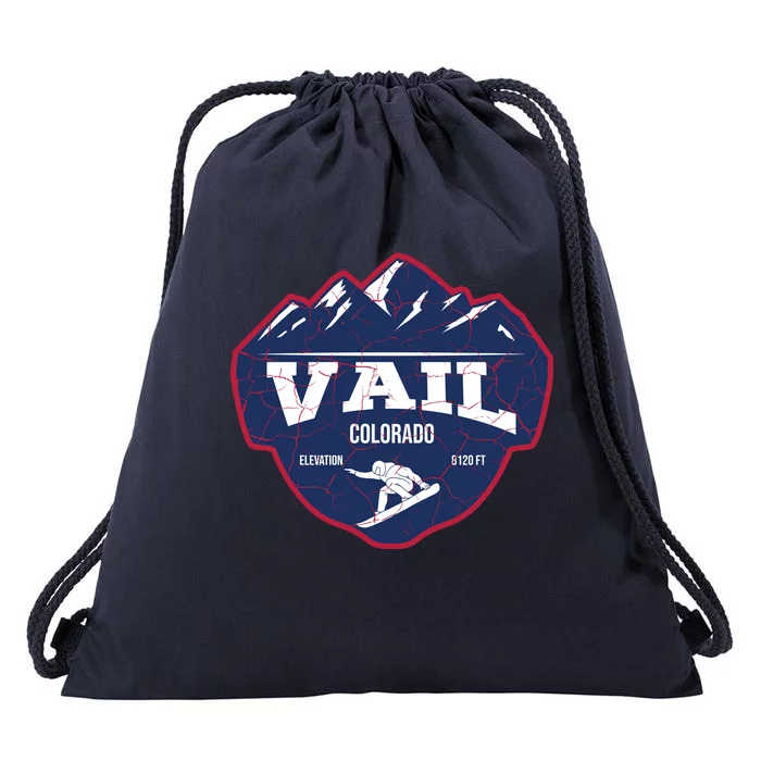 Ski At Vail Colorado Grunge Style Drawstring Bag