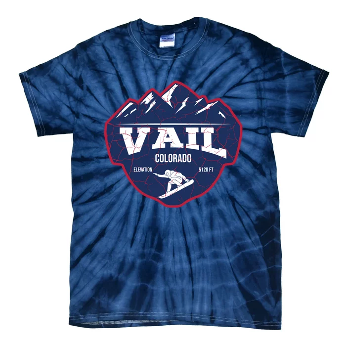 Ski At Vail Colorado Grunge Style Tie-Dye T-Shirt