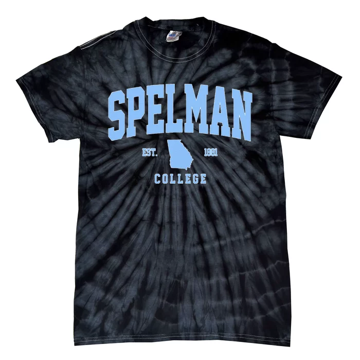 Spelman Arch Vintage Retro College Athletic Sports Outfits Tie-Dye T-Shirt