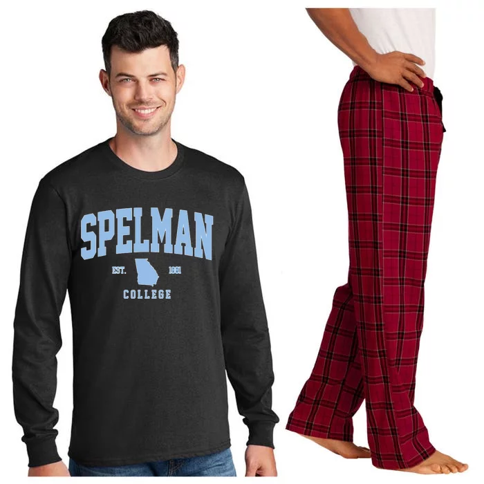 Spelman Arch Vintage Retro College Athletic Sports Outfits Long Sleeve Pajama Set