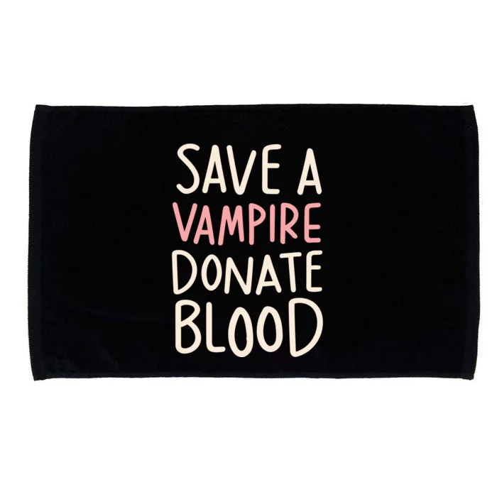 Save A Vampire Donate Blood Funny Halloween Microfiber Hand Towel