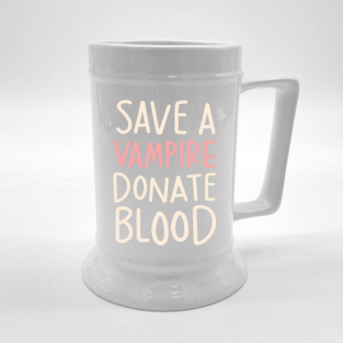 Save A Vampire Donate Blood Funny Halloween Front & Back Beer Stein