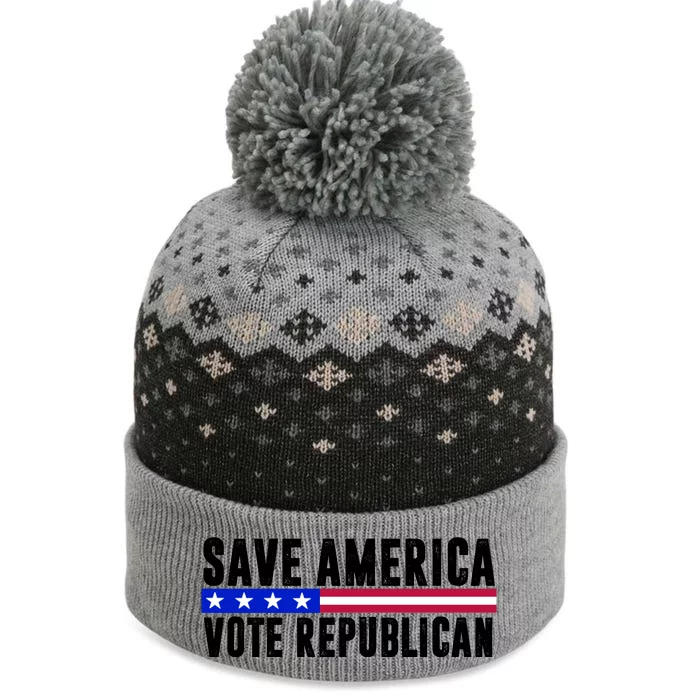 Save America Vote Republican Vintage The Baniff Cuffed Pom Beanie