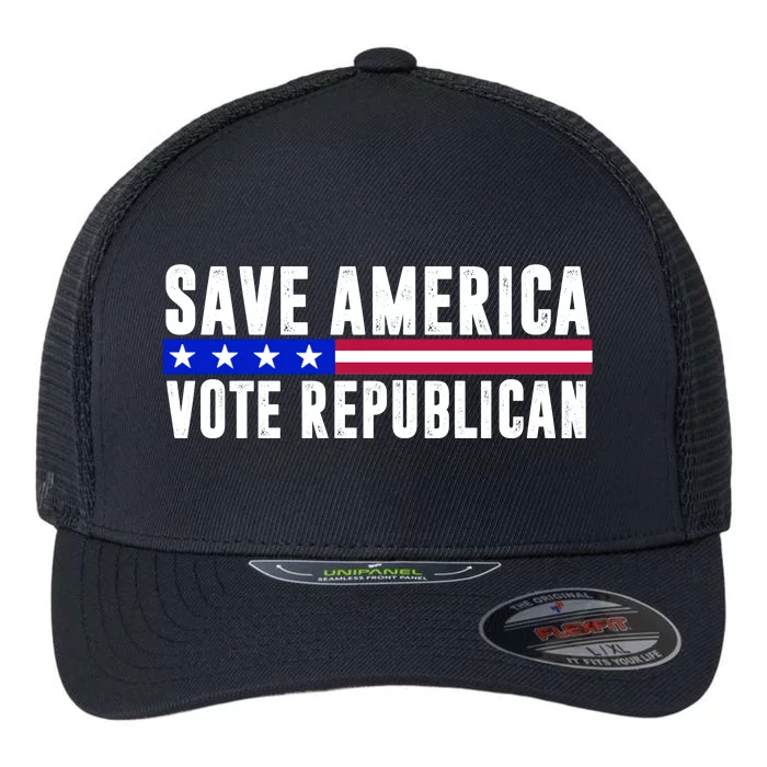 Save America Vote Republican Vintage Flexfit Unipanel Trucker Cap