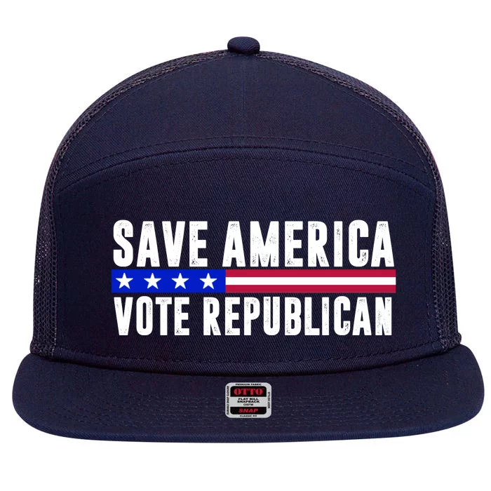 Save America Vote Republican Vintage 7 Panel Mesh Trucker Snapback Hat