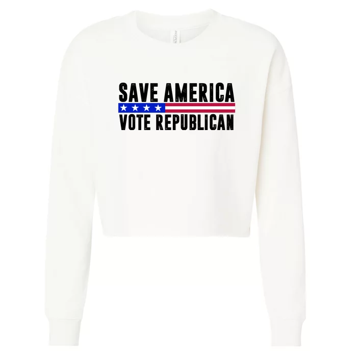 Save America Vote Republican Vintage Cropped Pullover Crew