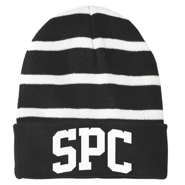 Spc Arch Vintage College Athletic Sport Striped Beanie with Solid Band