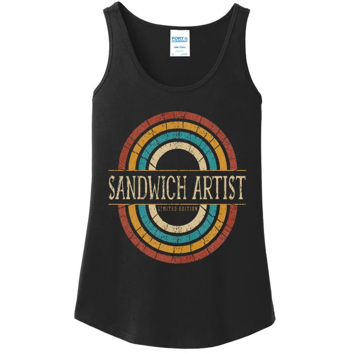 Sandwich Artist Vitnage Retro Ladies Essential Tank