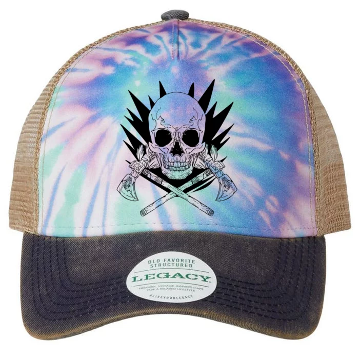 Skull Axe Vintage Legacy Tie Dye Trucker Hat