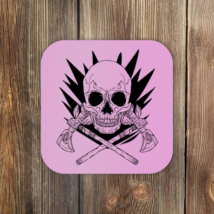 Skull Axe Vintage Coaster