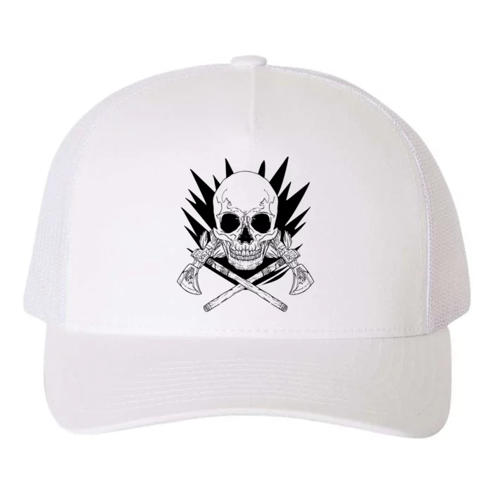 Skull Axe Vintage Yupoong Adult 5-Panel Trucker Hat