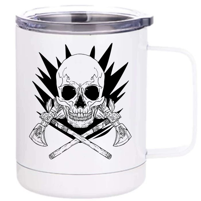 Skull Axe Vintage Front & Back 12oz Stainless Steel Tumbler Cup