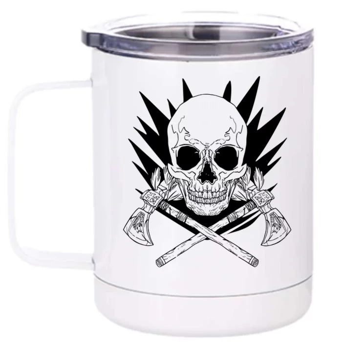 Skull Axe Vintage Front & Back 12oz Stainless Steel Tumbler Cup