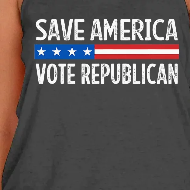 Save America Vote Republican Retro Style Women's Knotted Racerback Tank