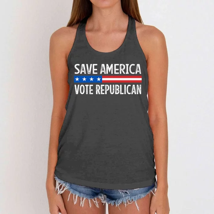 Save America Vote Republican Retro Style Women's Knotted Racerback Tank