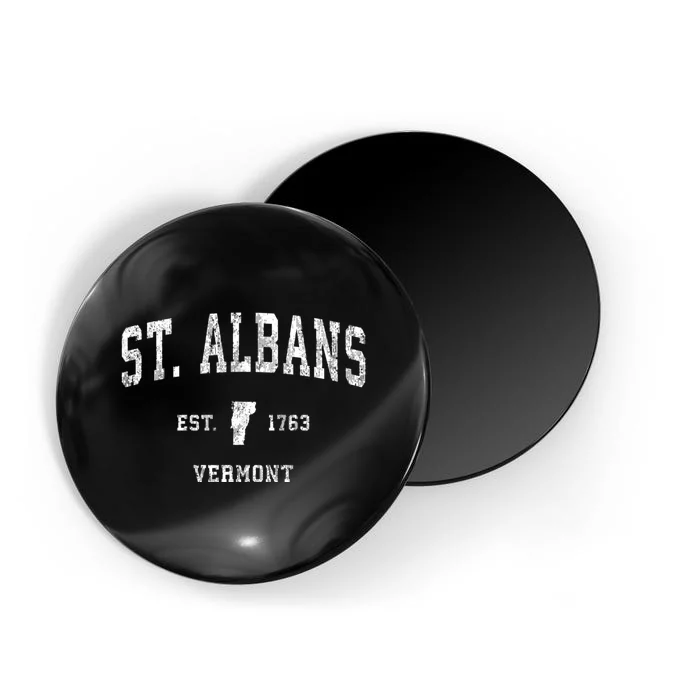 St. Albans Vermont Vt Vintage Athletic Sports Magnet