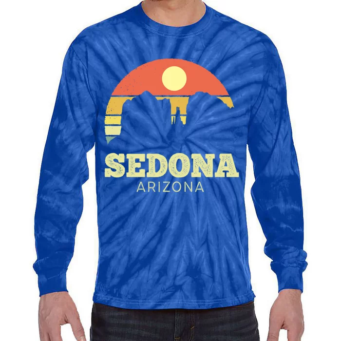 Sedona Arizona Vintage Sunset Adventure Outdoors Life Gift Tie-Dye Long Sleeve Shirt