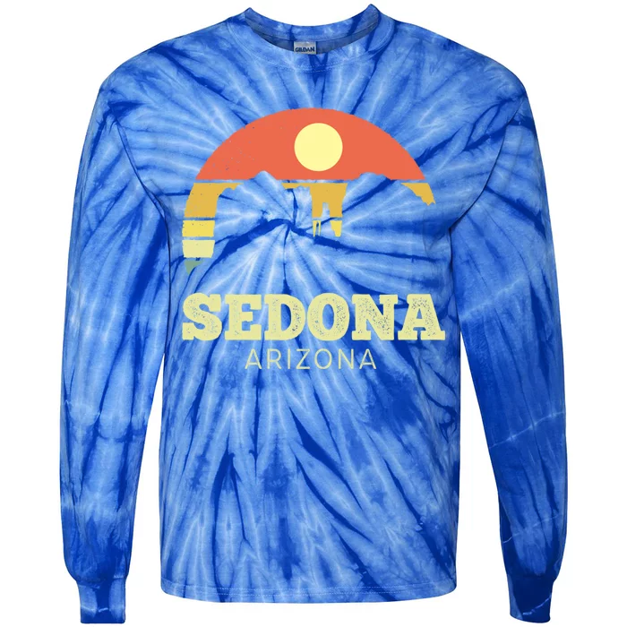 Sedona Arizona Vintage Sunset Adventure Outdoors Life Gift Tie-Dye Long Sleeve Shirt