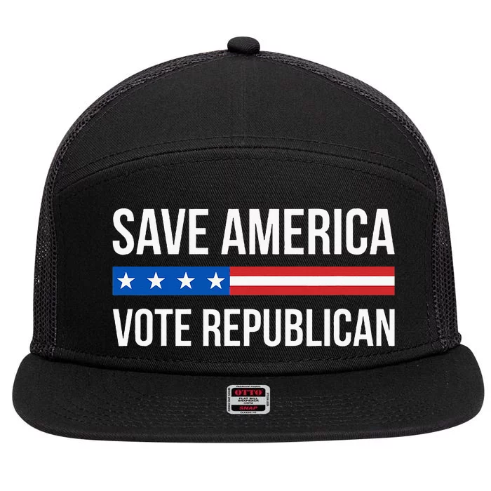 Save America Vote Republican 7 Panel Mesh Trucker Snapback Hat