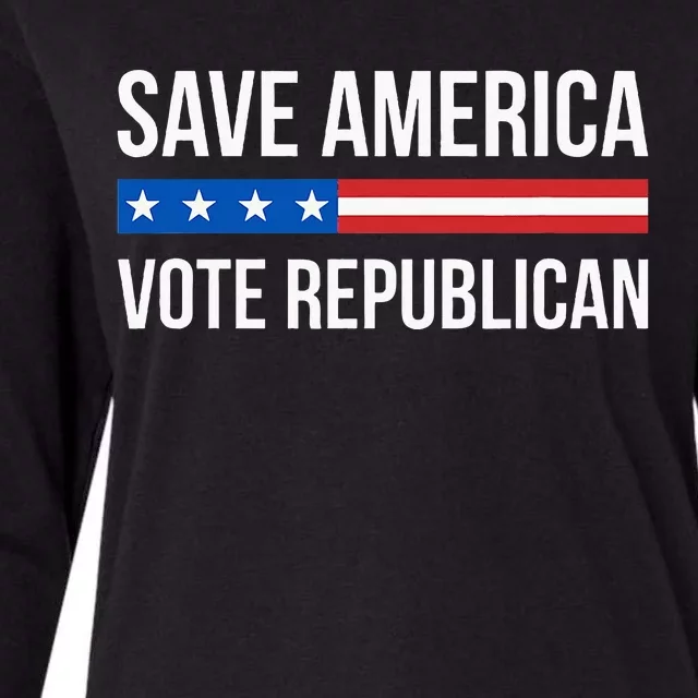 Save America Vote Republican Womens Cotton Relaxed Long Sleeve T-Shirt