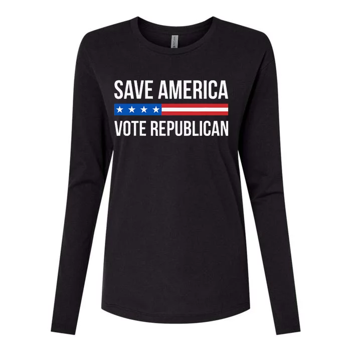 Save America Vote Republican Womens Cotton Relaxed Long Sleeve T-Shirt