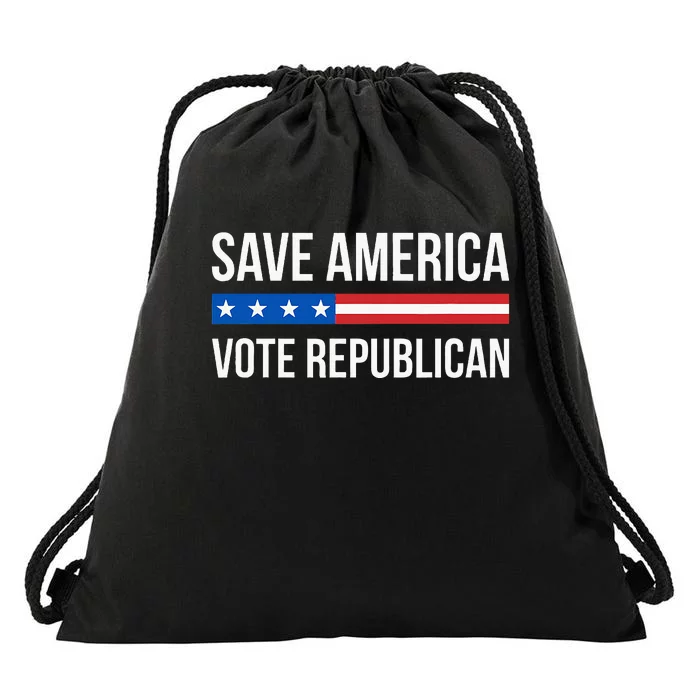 Save America Vote Republican Drawstring Bag