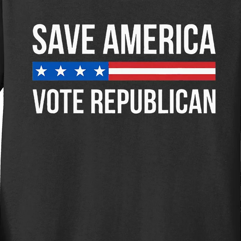 Save America Vote Republican Kids Long Sleeve Shirt